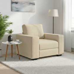 Sofa Fotel Kremowy 100x77x82 cm Tkanina