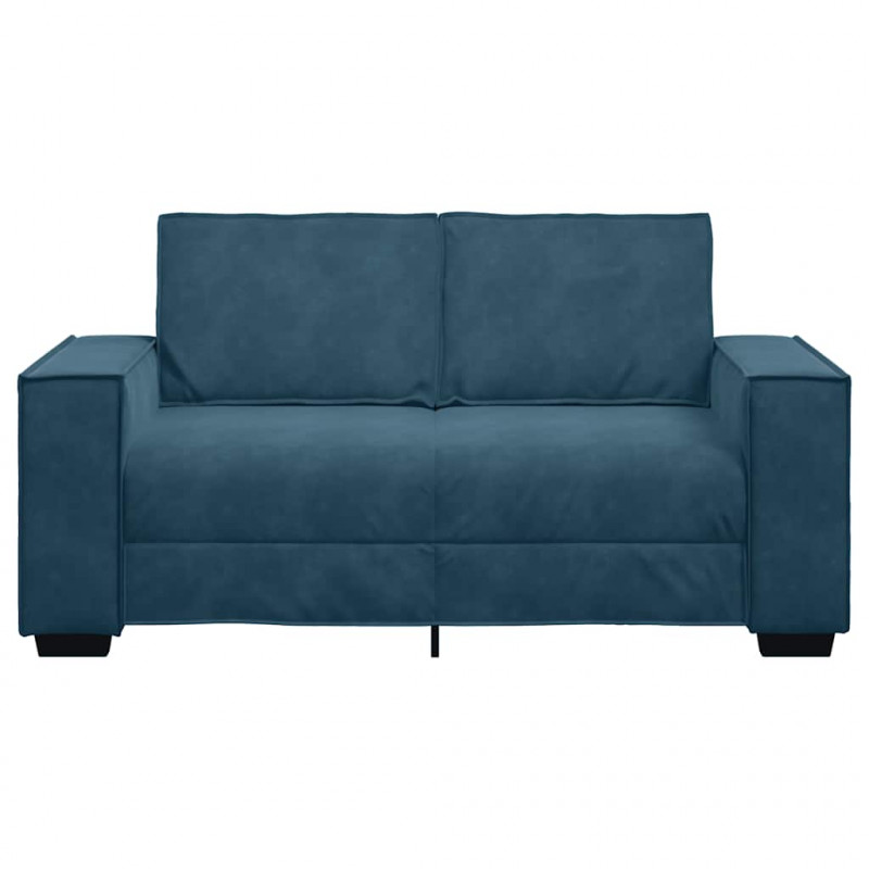 Sofa 2-osobowa, niebieski, 160x78x84 cm, tapicerowana aksamitem