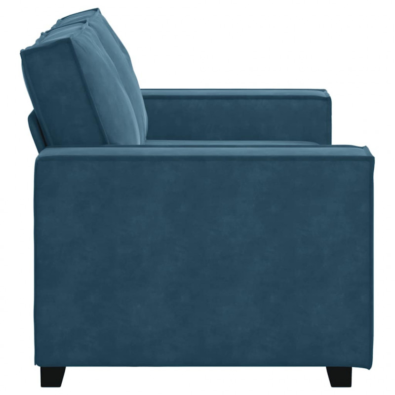 Sofa 2-osobowa, niebieski, 160x78x84 cm, tapicerowana aksamitem