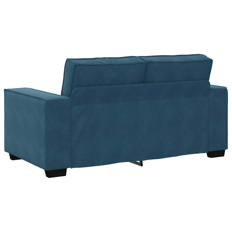 Sofa 2-osobowa, niebieski, 160x78x84 cm, tapicerowana aksamitem