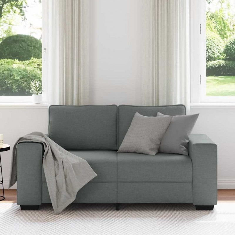 Sofa 2-osobowa Ciemnoszara 160x77x82 cm Tkanina