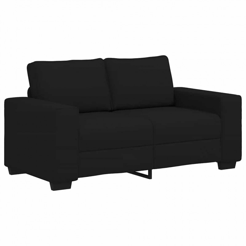 Sofa 2-osobowa Czarna 160x77x82 cm Tkanina