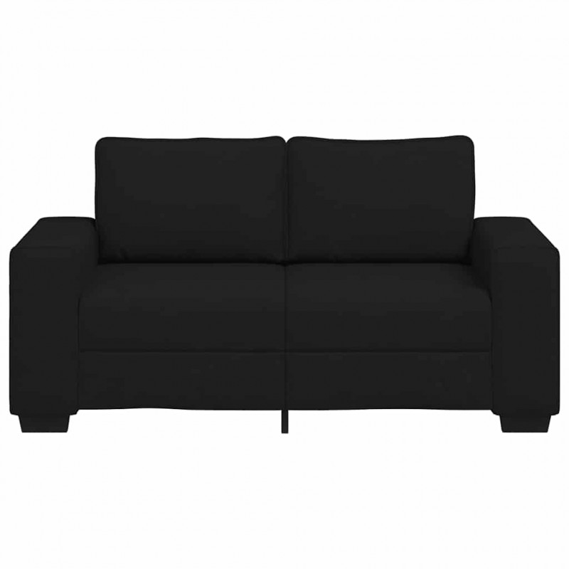 Sofa 2-osobowa Czarna 160x77x82 cm Tkanina