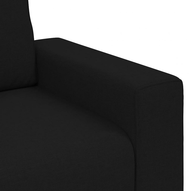 Sofa 2-osobowa Czarna 160x77x82 cm Tkanina