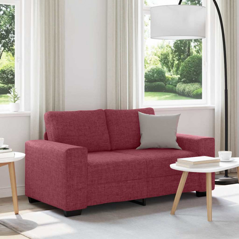 Sofa 2-osobowa w kolorze czerwonego wina 160x77x82 cm Tkanina