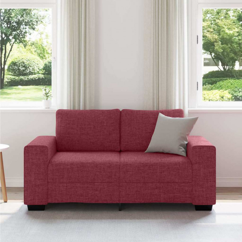 Sofa 2-osobowa w kolorze czerwonego wina 160x77x82 cm Tkanina