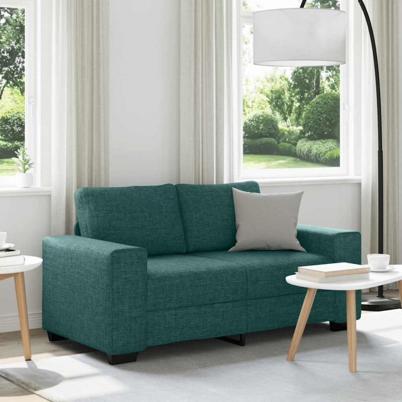 Sofa 2-osobowa Ciemnozielona 160x77x82 cm Tkanina