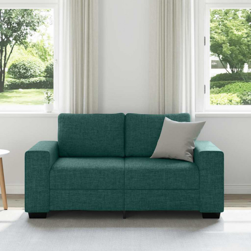 Sofa 2-osobowa Ciemnozielona 160x77x82 cm Tkanina