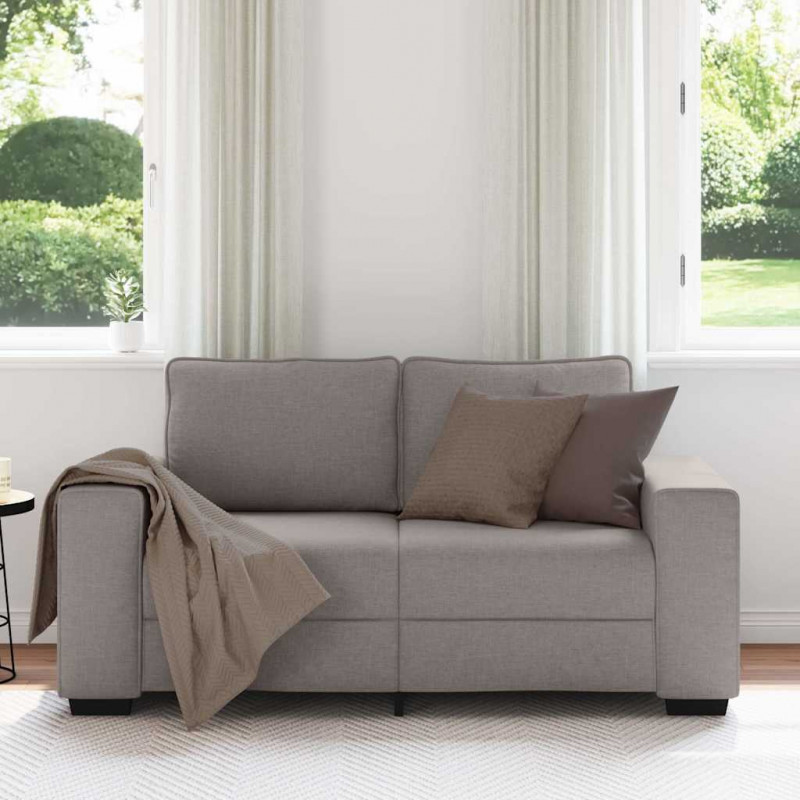 Sofa 2-osobowa Taupe 160x77x82 cm Tkanina
