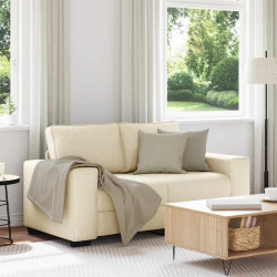 Sofa 2-osobowa kremowa 160x77x82 cm Tkanina