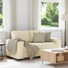 Sofa 2-osobowa kremowa 160x77x82 cm Tkanina