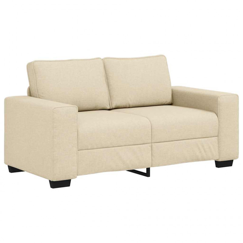 Sofa 2-osobowa kremowa 160x77x82 cm Tkanina