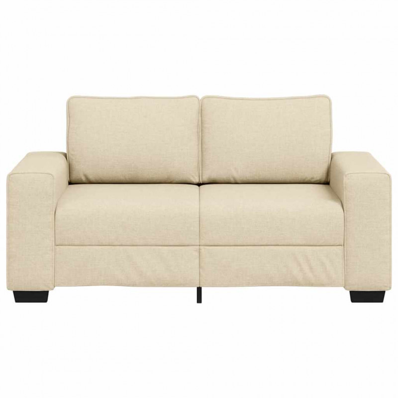 Sofa 2-osobowa kremowa 160x77x82 cm Tkanina