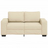 Sofa 2-osobowa kremowa 160x77x82 cm Tkanina