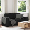 Sofa 2-osobowa, czarna, 180x77x82 cm, tapicerowana tkaniną