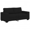 Sofa 2-osobowa, czarna, 180x77x82 cm, tapicerowana tkaniną