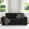 Sofa 2-osobowa, czarna, 180x77x82 cm, tapicerowana tkaniną