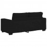 Sofa 2-osobowa, czarna, 180x77x82 cm, tapicerowana tkaniną
