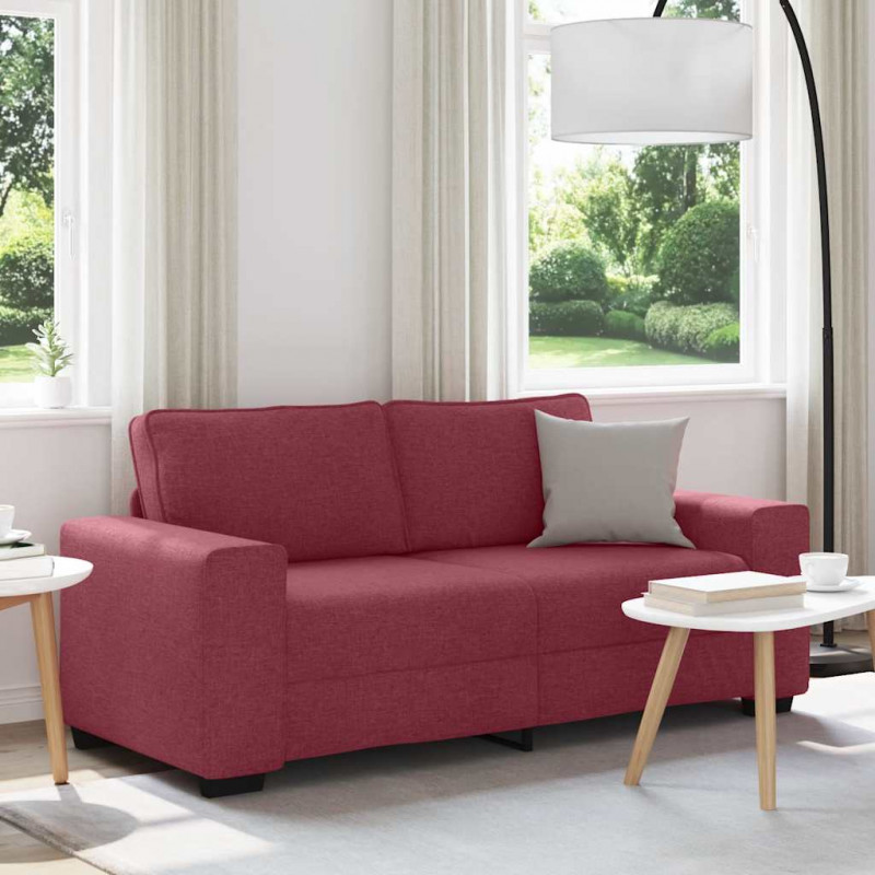 Sofa 2-osobowa, winna czerwień, 180x77x82 cm, tkaniną