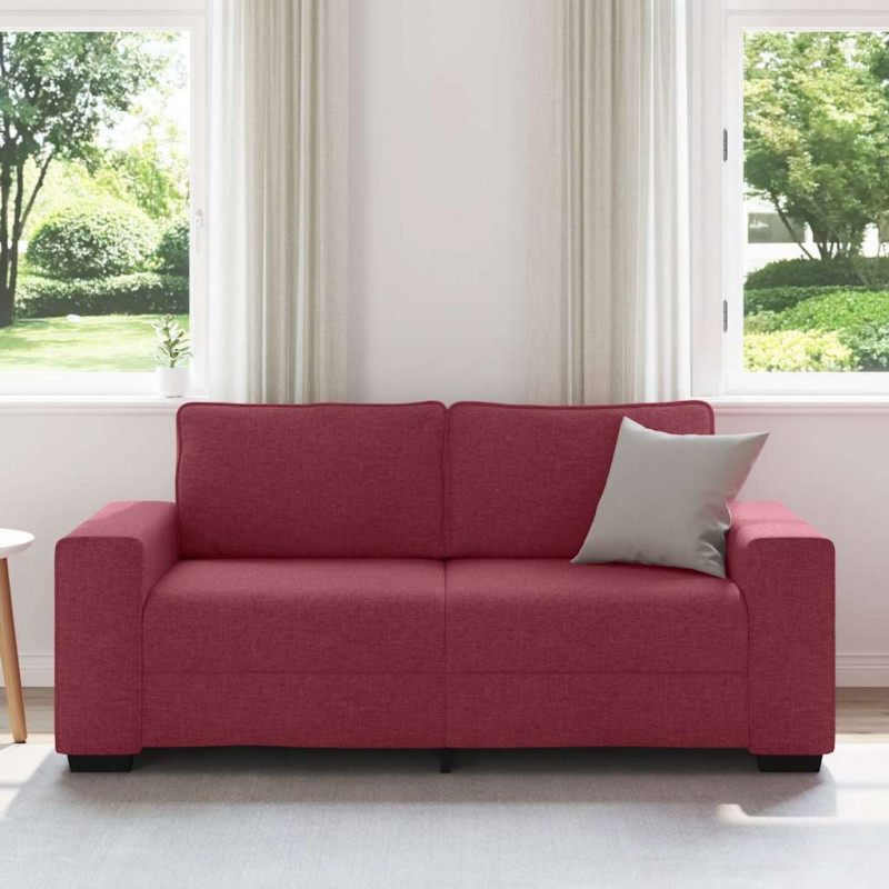 Sofa 2-osobowa, winna czerwień, 180x77x82 cm, tkaniną