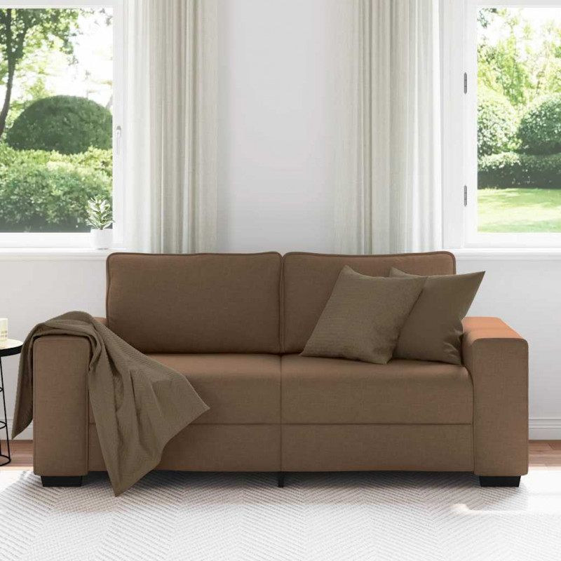 Sofa 2-osobowa, brązowa, 180x77x82 cm, tkaniną