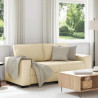 Sofa 2-osobowa, kremowa, 180x77x82 cm, tkaniną