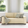 Sofa 2-osobowa, kremowa, 180x77x82 cm, tkaniną