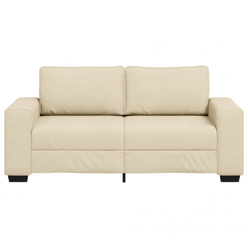 Sofa 2-osobowa, kremowa, 180x77x82 cm, tkaniną
