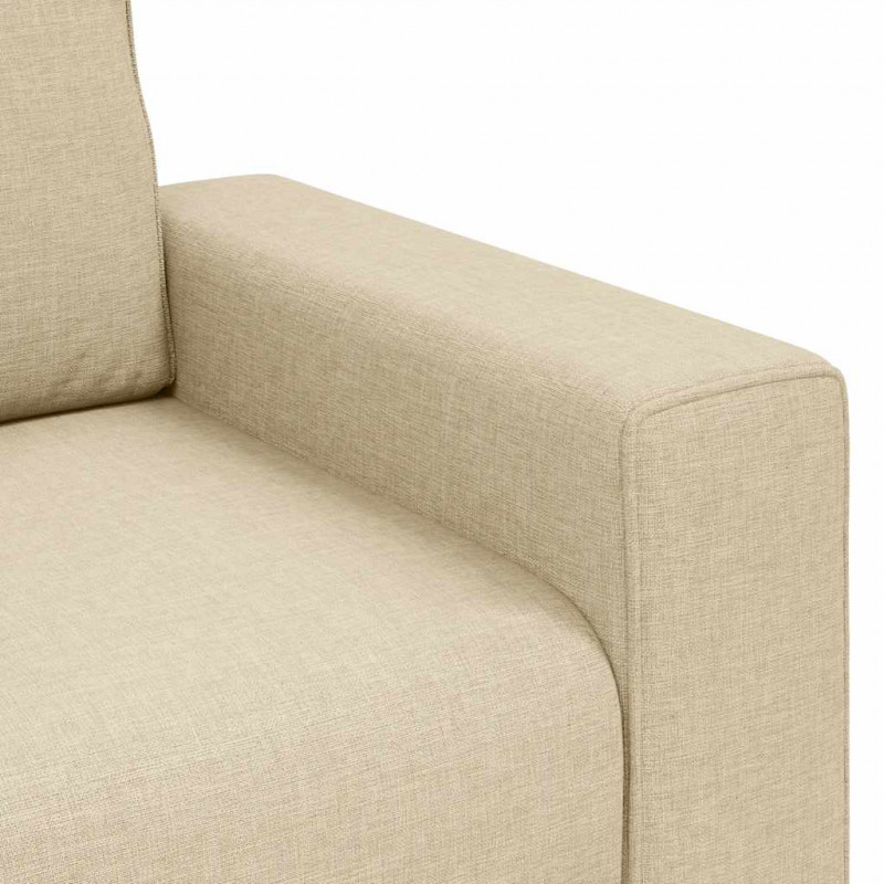 Sofa 2-osobowa, kremowa, 180x77x82 cm, tkaniną