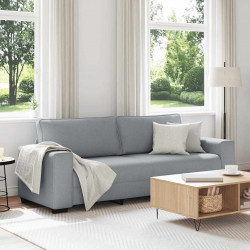 Sofa 3-osobowa, jasnoszara, 220x77x82 cm, tapicerowana tkaniną