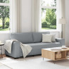 Sofa 3-osobowa, jasnoszara, 220x77x82 cm, tapicerowana tkaniną