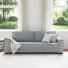 Sofa 3-osobowa, jasnoszara, 220x77x82 cm, tapicerowana tkaniną