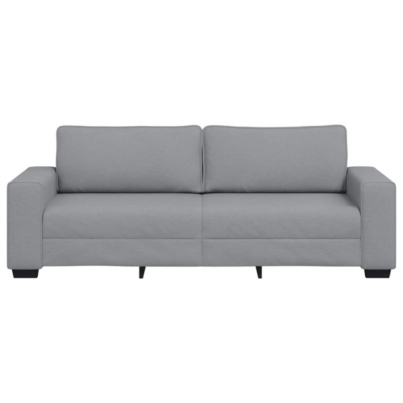 Sofa 3-osobowa, jasnoszara, 220x77x82 cm, tapicerowana tkaniną