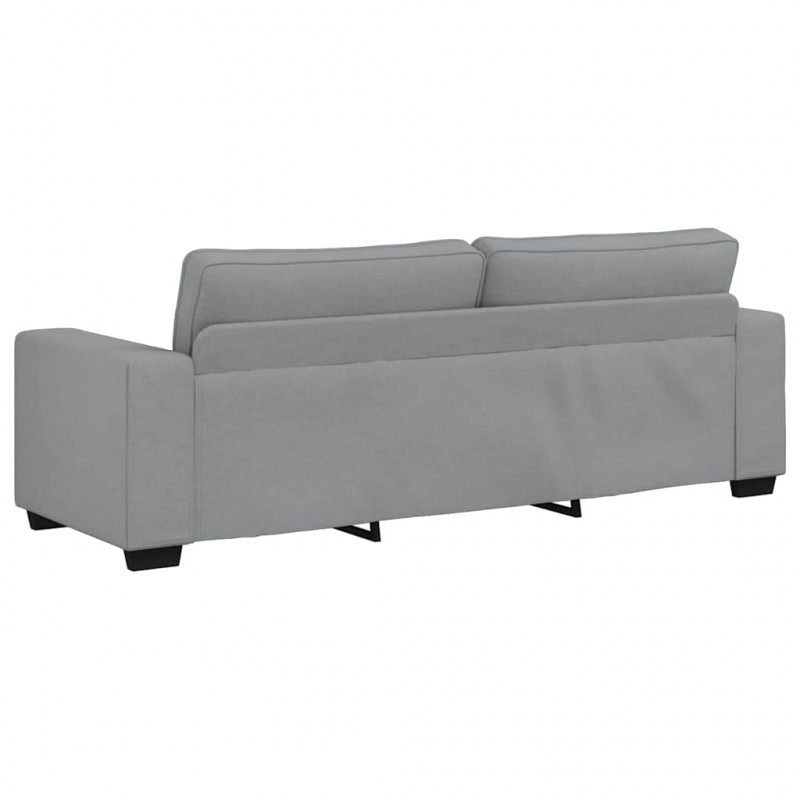Sofa 3-osobowa, jasnoszara, 220x77x82 cm, tapicerowana tkaniną