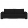 Sofa 3-osobowa, czarna, 220x77x82 cm, tapicerowana tkaniną