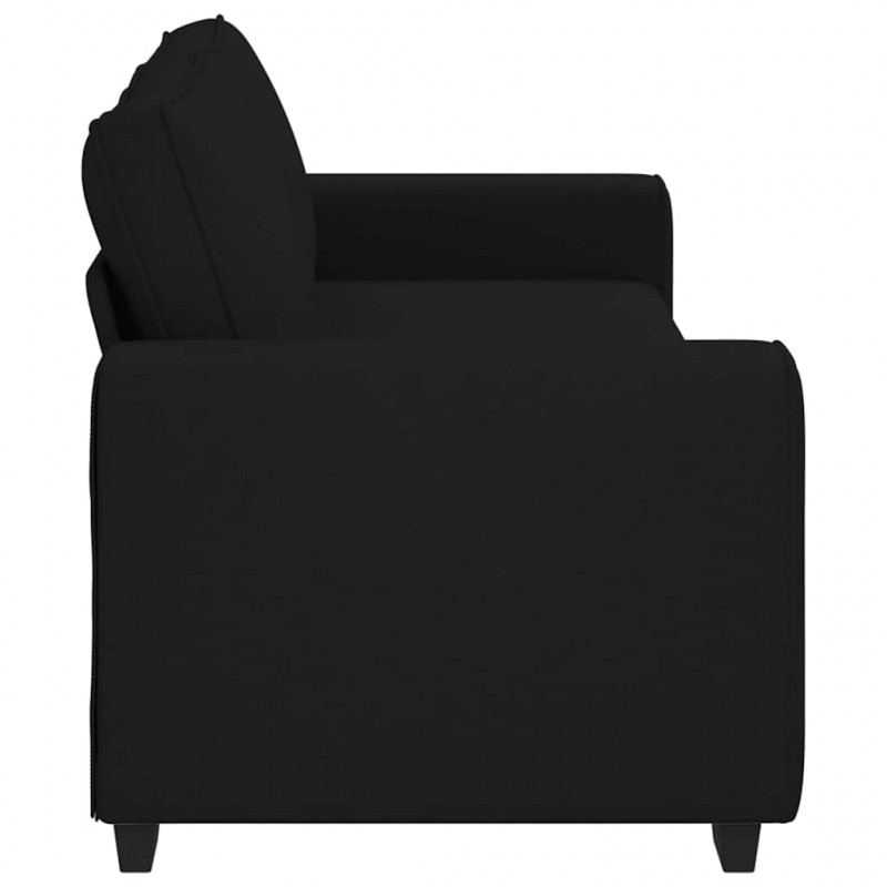 Sofa 3-osobowa, czarna, 220x77x82 cm, tapicerowana tkaniną