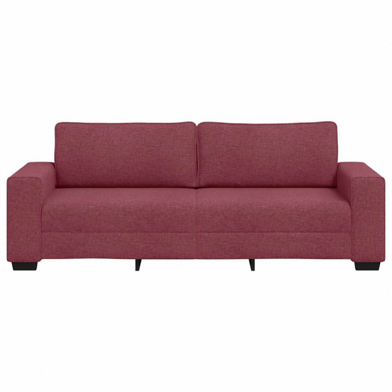 Sofa 3-osobowa, winna czerwień, 220x77x82 cm, tkaniną