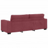 Sofa 3-osobowa, winna czerwień, 220x77x82 cm, tkaniną