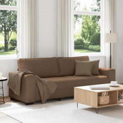 Sofa 3-osobowa, brązowa, 220x77x82 cm, tkaniną