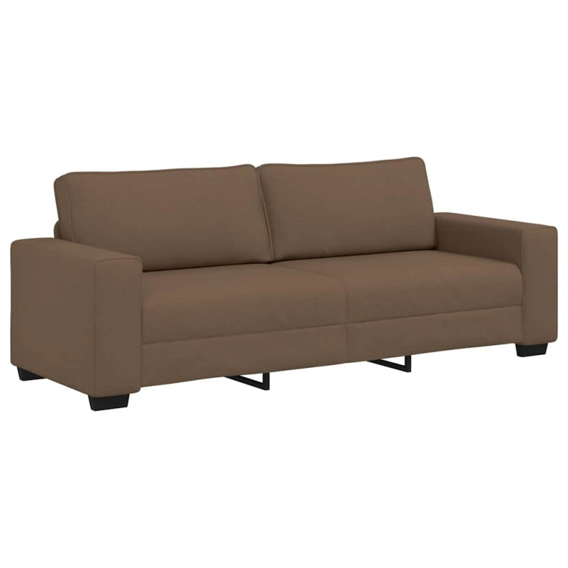 Sofa 3-osobowa, brązowa, 220x77x82 cm, tkaniną