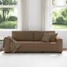 Sofa 3-osobowa, brązowa, 220x77x82 cm, tkaniną