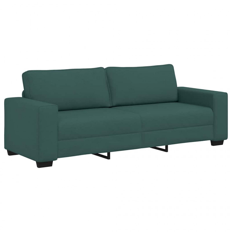 Sofa 3-osobowa, ciemnozielona, 220x77x82 cm, tkaniną