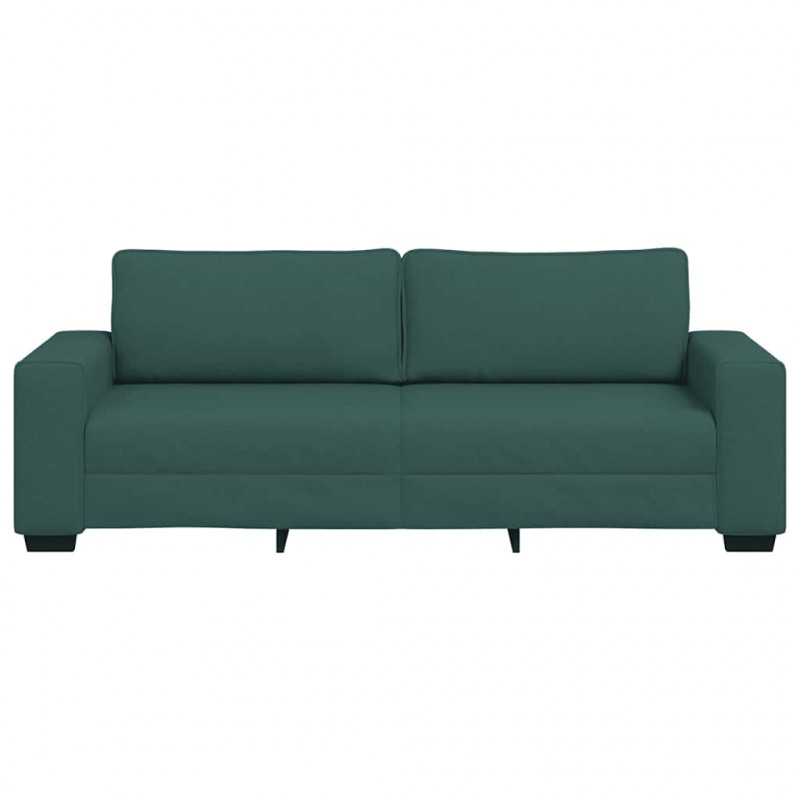 Sofa 3-osobowa, ciemnozielona, 220x77x82 cm, tkaniną