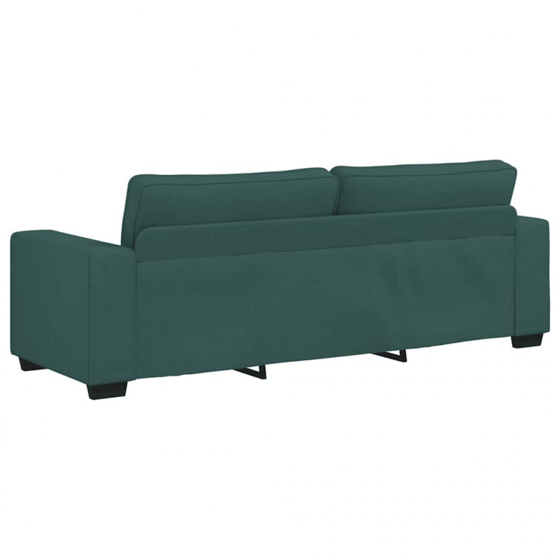 Sofa 3-osobowa, ciemnozielona, 220x77x82 cm, tkaniną