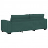 Sofa 3-osobowa, ciemnozielona, 220x77x82 cm, tkaniną