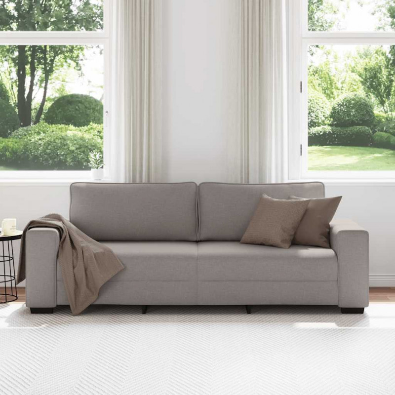 Sofa 3-osobowa, kolor taupe, 220x77x82 cm, tkaniną