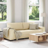 Sofa 3-osobowa, kremowa, 220x77x82 cm, tkaniną