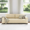 Sofa 3-osobowa, kremowa, 220x77x82 cm, tkaniną