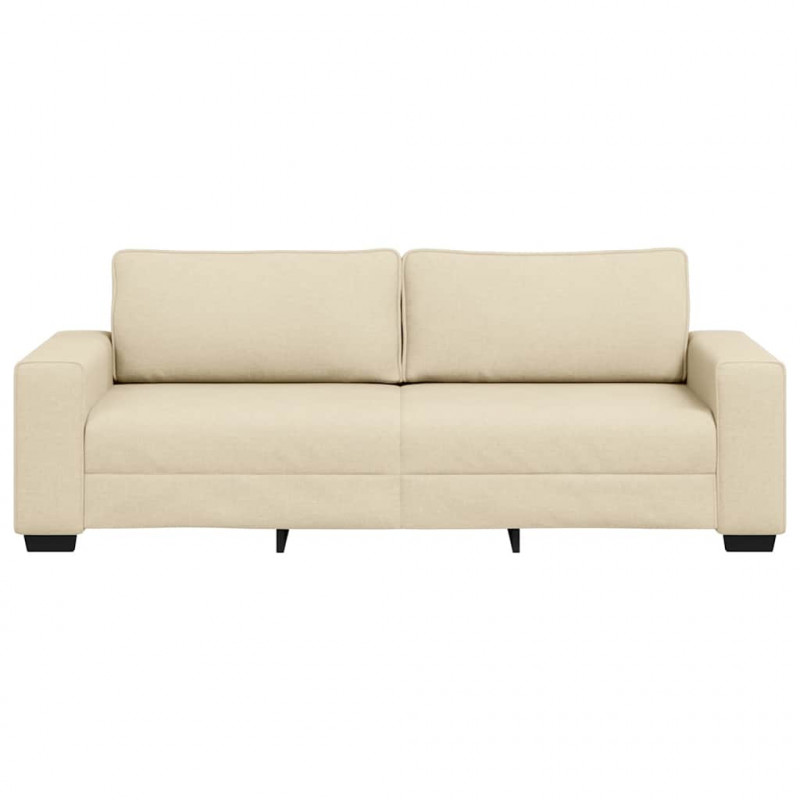 Sofa 3-osobowa, kremowa, 220x77x82 cm, tkaniną