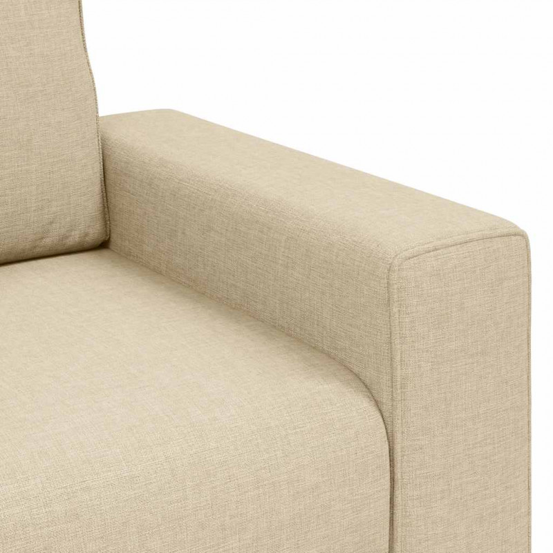 Sofa 3-osobowa, kremowa, 220x77x82 cm, tkaniną